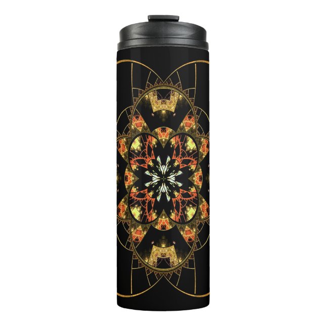 Fraktal Buntglas verziert Thermosbecher (Vorderseite)
