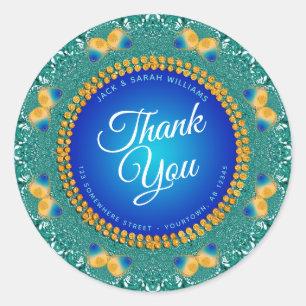 Fraktal Butterfly Circle Vielen Dank Runder Aufkleber