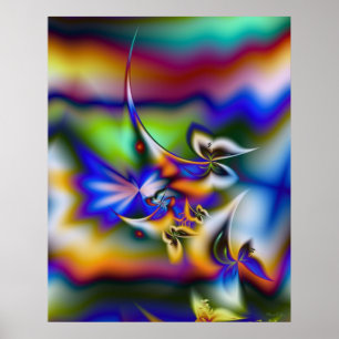 Fraktal Butterfly Fantasy Poster