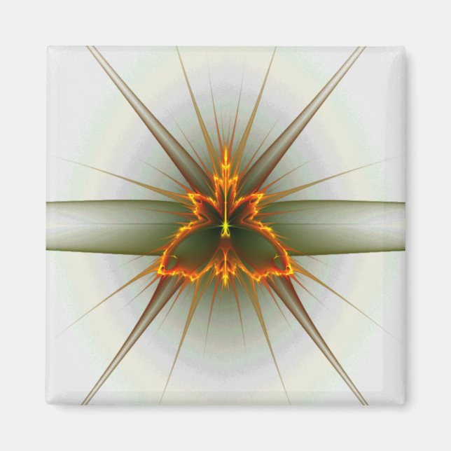 Fraktal Butterfly (Hintergrundfarbe auswählen) Magnet (Vorne)