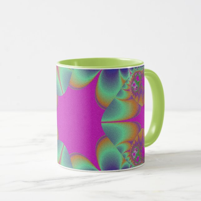 Fraktal Cactus Bloom Tasse (VorderseiteRechts)