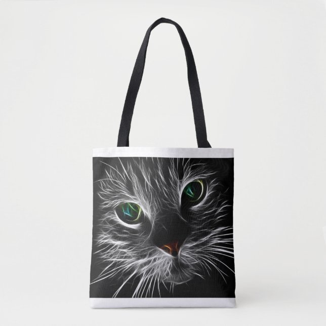 Fraktal Cat Face Tasche (Vorderseite)