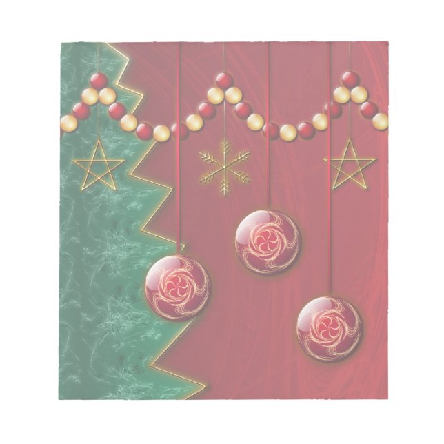 Fraktal Celebration Christmas Notepad Notizblock (Vorderseite)