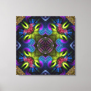 Fraktal Colors Geometric Art Leinwand