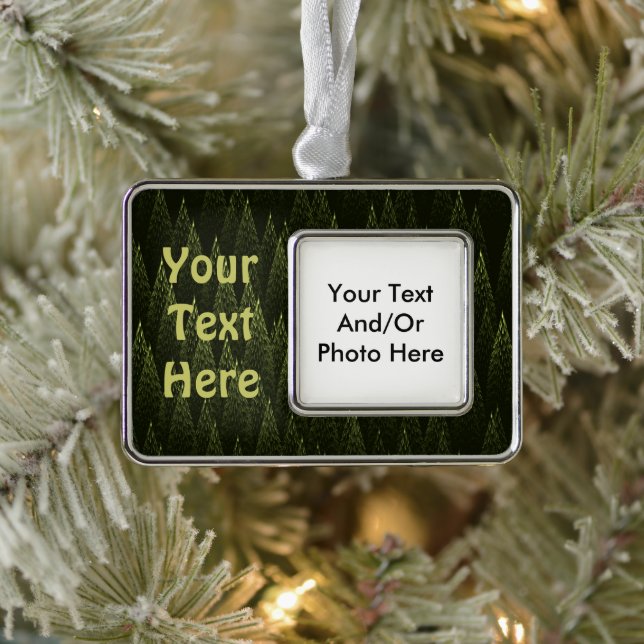 Fraktal Conifer Forest Rahmen-Ornament Silber (Baum)