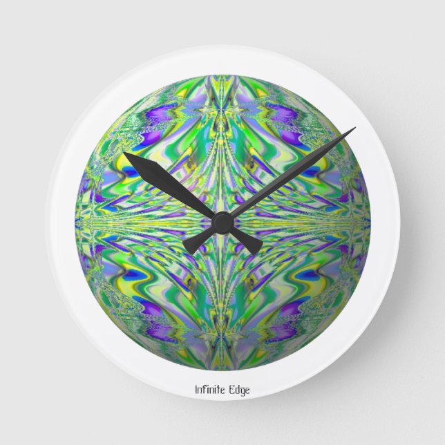 Fraktal Cyberpunk Uhr - psychedelischer Mathematik (Vorderseite)
