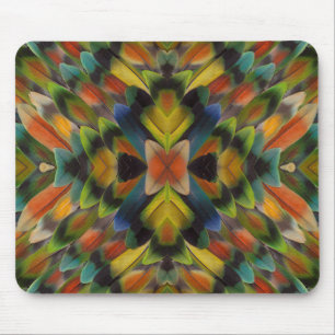 Fraktal Design der Lovebird-Federn Mousepad