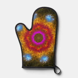 Fraktal Design in hellen Farben Ofenhandschuh