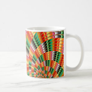 Fraktal Design in Rot- und Orangetönen Kaffeetasse