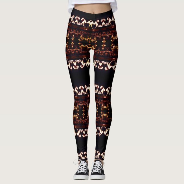 Fraktal Etno Custom Leggings (Vorderseite)
