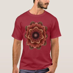 Fraktal extravagante rote Verzierung T-Shirt