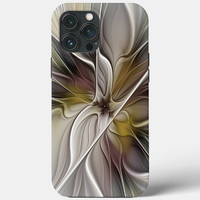 Fraktal, Fantasy-Blume mit Erdfarben Case-Mate iPhone Hülle (Rückseite)