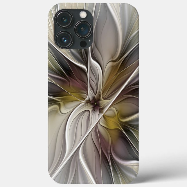 Fraktal, Fantasy-Blume mit Erdfarben Case-Mate iPhone Hülle (Rückseite)