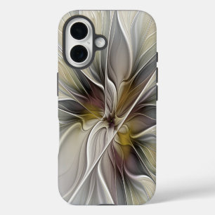 Fraktal, Fantasy-Blume mit Erdfarben iPhone 16 Hülle