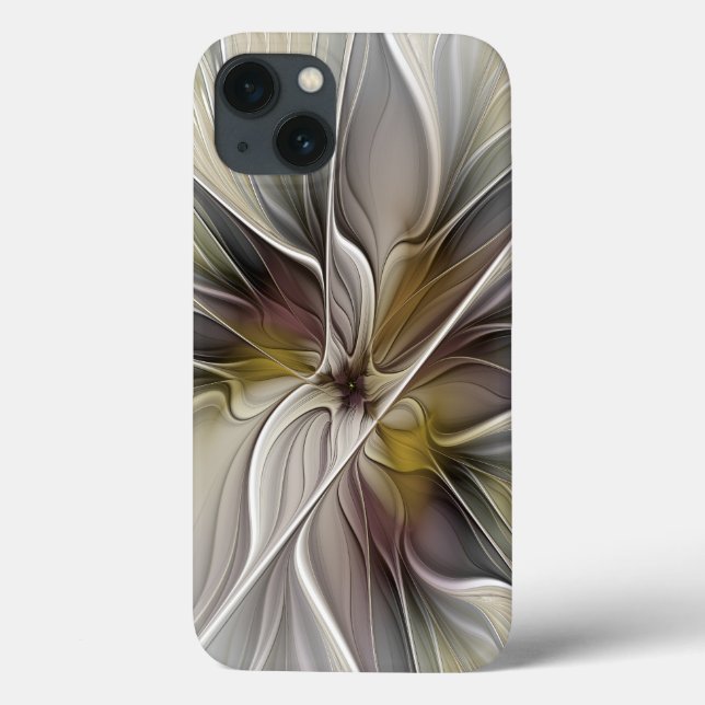 Fraktal, Fantasy-Blume mit Erdfarben Case-Mate iPhone Hülle (Rückseite)