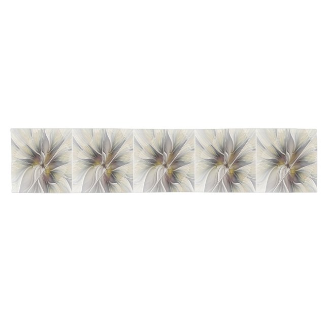 Fraktal, Fantasy-Blume mit Erdfarben Kurzer Tischläufer (Horizontal)