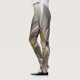Fraktal, Fantasy-Blume mit Erdfarben Leggings