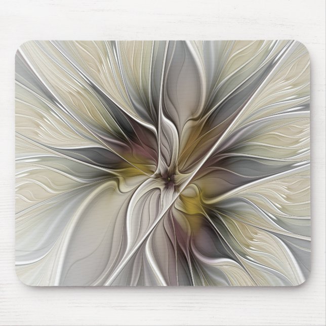 Fraktal, Fantasy-Blume mit Erdfarben Mousepad (Vorne)