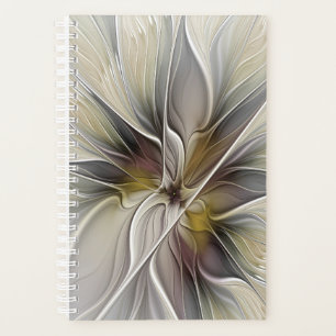 Fraktal, Fantasy-Blume mit Erdfarben Planer