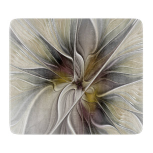 Fraktal, Fantasy-Blume mit Erdfarben Schneidebrett