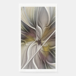Fraktal, Fantasy-Blume mit Erdfarben Serviette