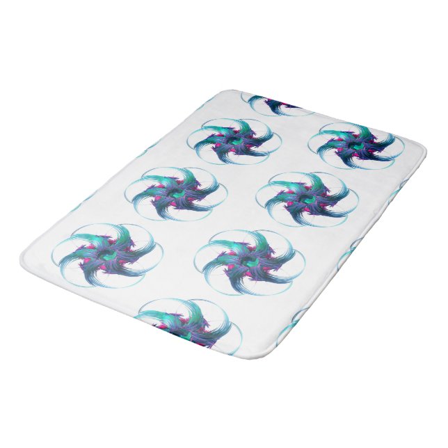 Fraktal Fantasy Wirbel Bath Mat Badematte (Schrägansicht)
