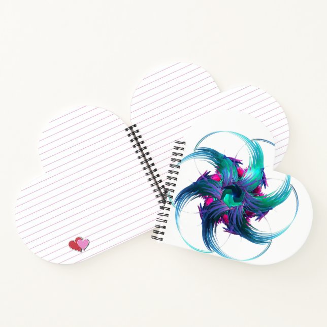 Fraktal Fantasy Wirbel Heart Shaped Notebook Notizbuch (Innenseite)