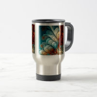 Fraktal Feathers Travel/ Tasse, 15 oz