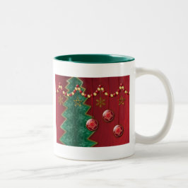 Fraktal-Feier-WeihnachtsTasse Zweifarbige Tasse