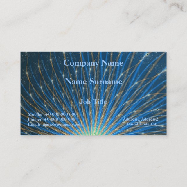 Fraktal Fireworks Business Card Visitenkarte (Vorderseite)
