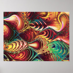 Fraktal Fish Pattern Poster