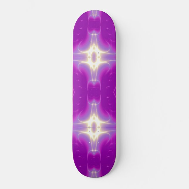 FRAKTAL FLAME, violett lila rosa Skateboard (Vorderseite)