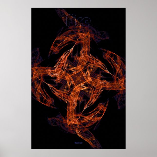 Fraktal-Flamme: Feuer Poster (Vorne)