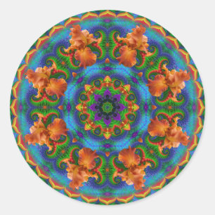 Fraktal Floral Mandala Runder Aufkleber