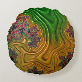 Fraktal Forest Rundes Kissen