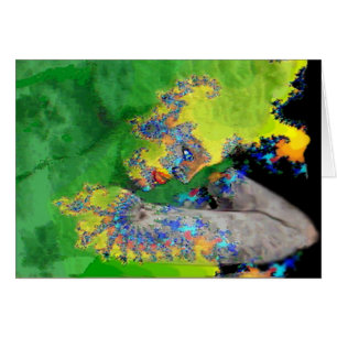 FRAKTAL-FRAU IN GRÜNGELB