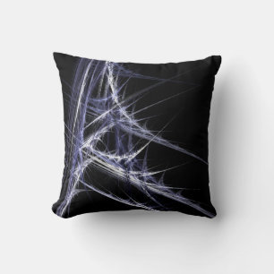 Fraktal Frost Muster Lila Schwarzes Kissen