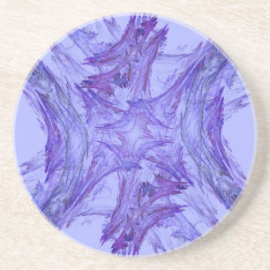 Fraktal Frost Series 3 - Lila Untersetzer—1 von Sandstein Untersetzer