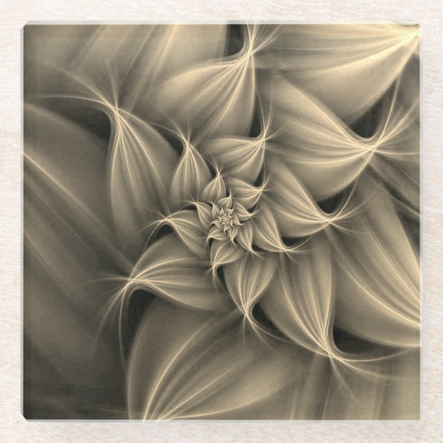 Fraktal für phantastische Blume Glasuntersetzer (Vorderseite)