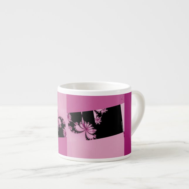 Fraktal Garden Rose Wasser Espressotasse (Vorderseite Rechts)