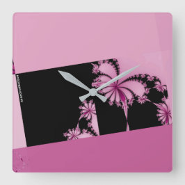 Fraktal Garden Rose Wasser Quadratische Wanduhr