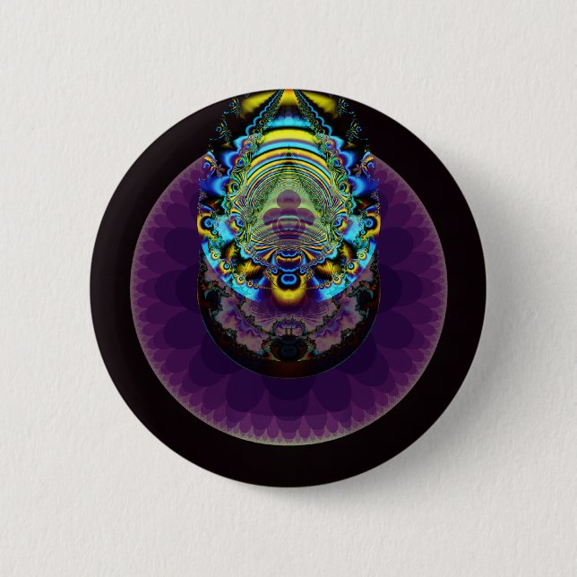 Fraktal-Geburts-Knopf Button (Vorderseite)