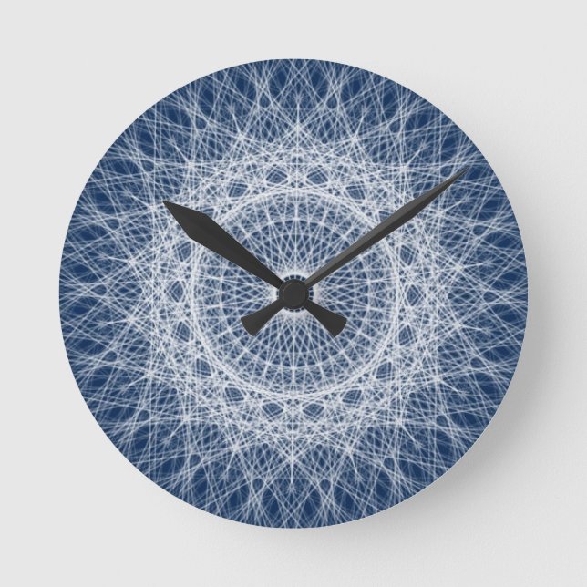 Fraktal Geometrischer Spirograph Runde Wanduhr (Vorderseite)