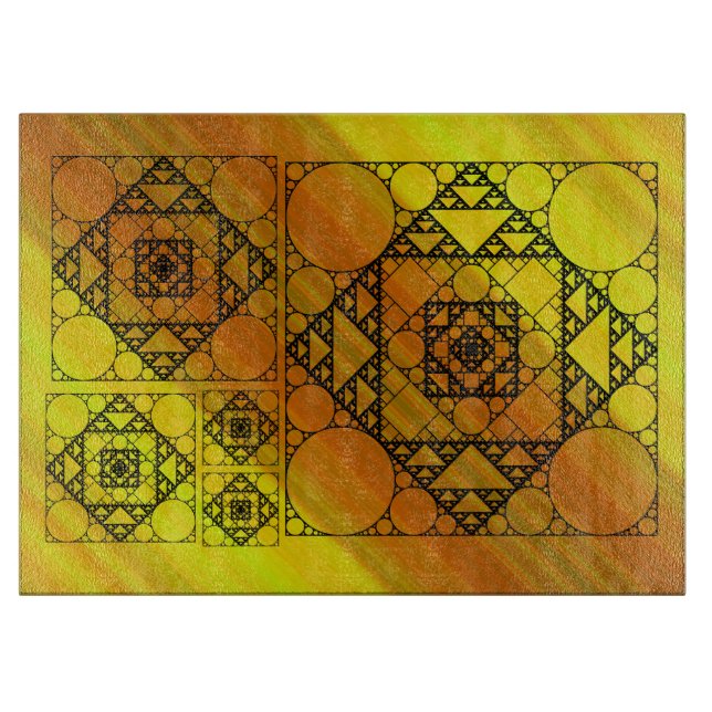Fraktal Geometry Glas Cutting Board Schneidebrett (Vorderseite)