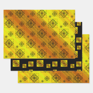 Fraktal Geometry Wrapping Paper Set Geschenkpapier Set