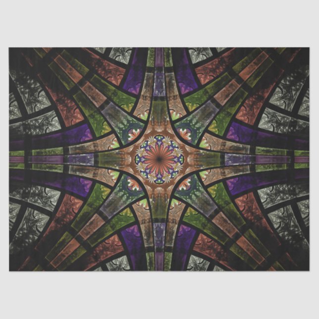 Fraktal Glass Fenster Abstrakt 23 Decoupage Seidenpapier (Vorderseite)