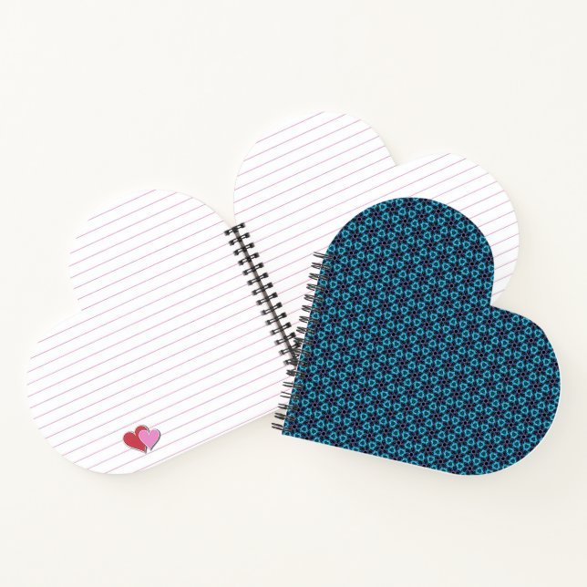 Fraktal Glow Heart Notebook Notizbuch (Innenseite)