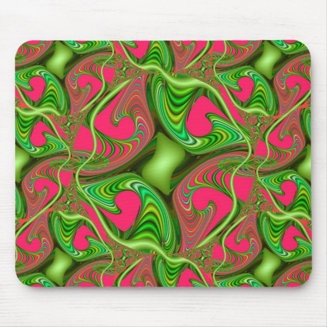 Fraktal Gnarl Rosa und Limones Mousepad (Vorne)