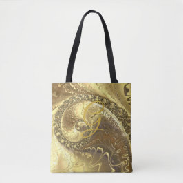 Fraktal Gold Swirl Metallic Moderne Abstrakt