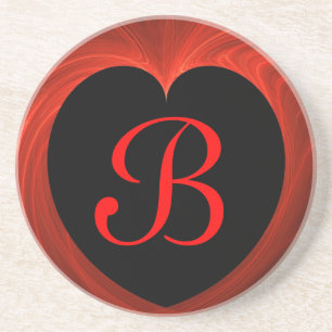 Fraktal Heart Series-7 - Roter Untersetzer